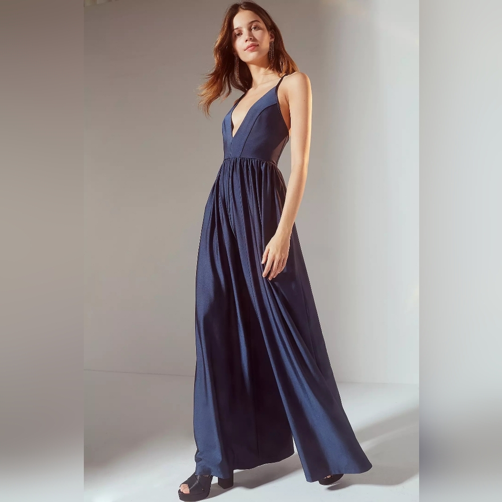 Urban Outfitters Deep Blue Maxi Jumpsuit